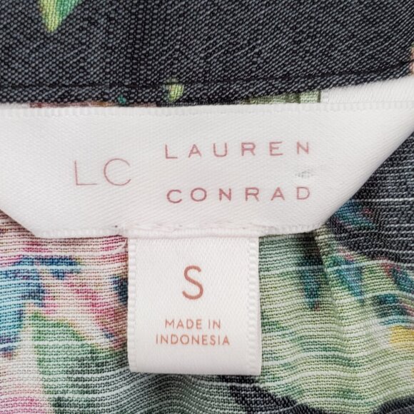 LC Lauren Conrad Watercolor Floral Feminine Peasant Pullover Top Blouse Size S - Picture 10 of 13